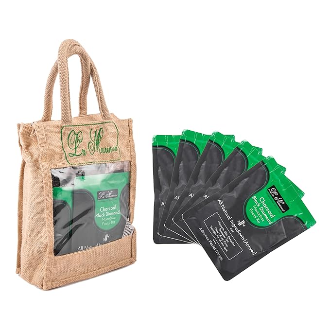 Charcoal Black Diamond Facial Kit for Men and Women | Reduce Blackheads and Pimple | Magnetic Dirt Removal | Ideal for All Skin Type | Easy Steps | Salon Skin at Home (Pack of 10pcs)