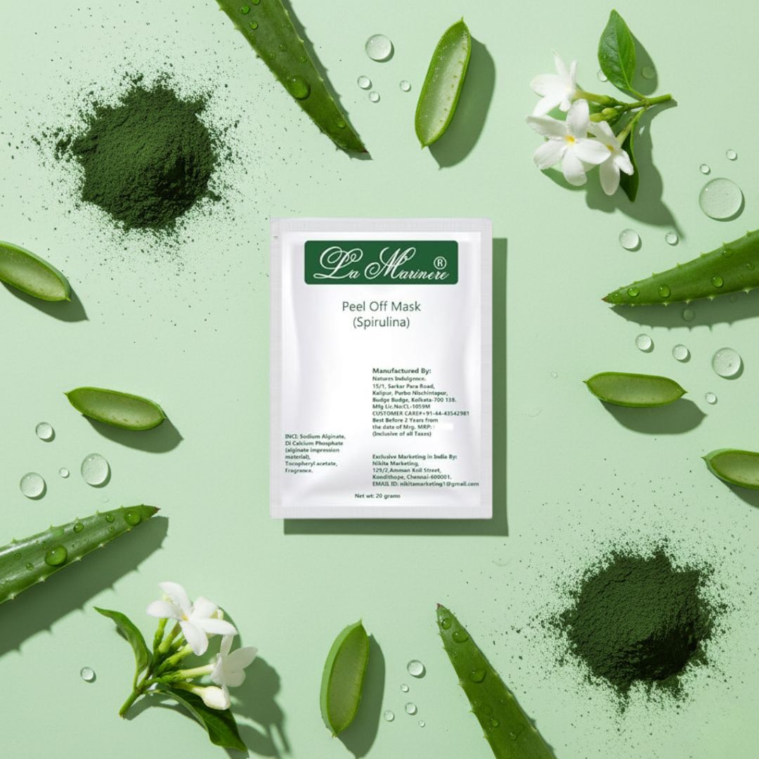 Lamarinere Spirulina Peel Off Mask Pack of 3 x 20gms | Whitening, Anti-Aging & Anti-Inflammatory | With Spirulina & Menthol | Improves Collagen, Brightens Skin & Reduces Pores (Pack Of 3pcs)