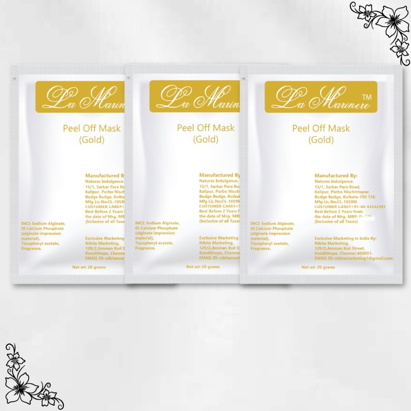 Gold Peel off Mask for Men & Women Pack of 3 x 20g| Luxurious Rejuvenation for Your Skin | Suitable for All Skin Types | Removes Blackheads & Whiteheads | Deep pore Cleansing (Pack of 3pcs)