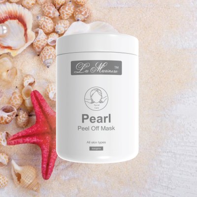 Lamarinere Pearl Peel Off Mask 500gm | Skin Brightening & Anti-Aging | With Pearl Extract, Coconut & Bamboo Charcoal | Removes Impurities, Dark Spots & Wrinkles | For All Skin Types