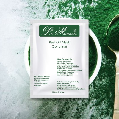 Lamarinere Spirulina Peel Off Mask Pack of 10x 20gms | Whitening, Anti-Aging & Anti-Inflammatory | With Spirulina & Menthol | Improves Collagen, Brightens Skin & Reduces Pores(Pack of 10pcs)