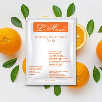 Vitamin C Peel off Mask for Unisex Pack of 10 x 20g| Embrace the Glow of Radiance | Suitable for All Skin Types | Removes Blackheads & Whiteheads | Deep pore Cleansing (Pack of 10pcs)