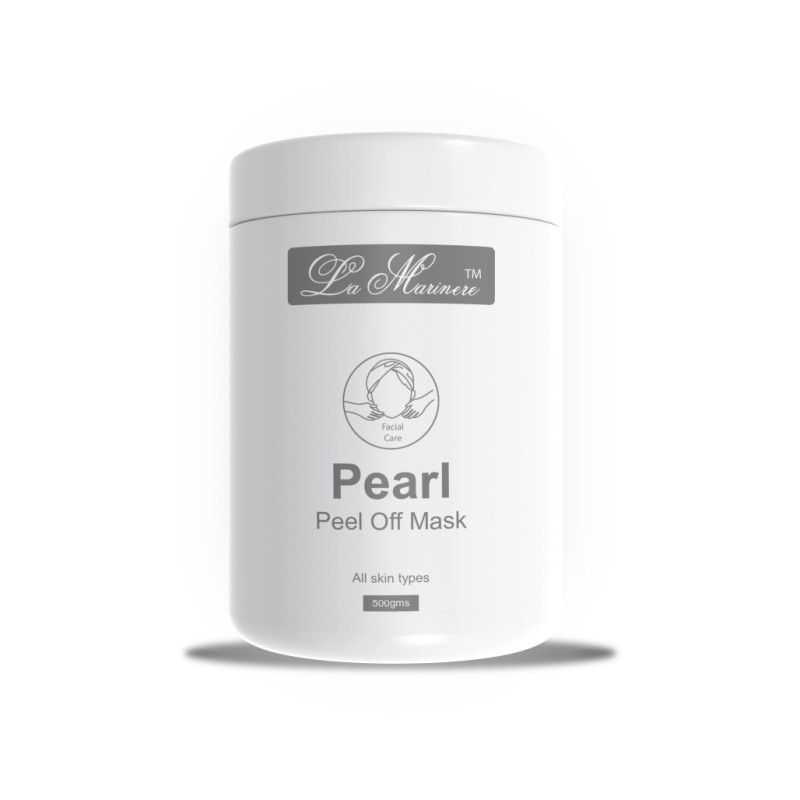 Lamarinere Pearl Peel Off Mask 500gm | Skin Brightening & Anti-Aging | With Pearl Extract, Coconut & Bamboo Charcoal | Removes Impurities, Dark Spots & Wrinkles | For All Skin Types