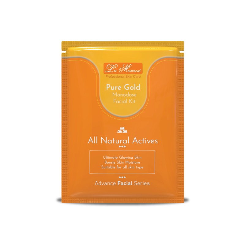 Pure Gold Facial Kit for Men & Women | Ideal for All Skin Type | Easy Steps | Ideally for Bridal Glow | Reveal Your Timeless Radiance | Luxurious Elixir for Bridal Glamour (Pack of 10pcs)