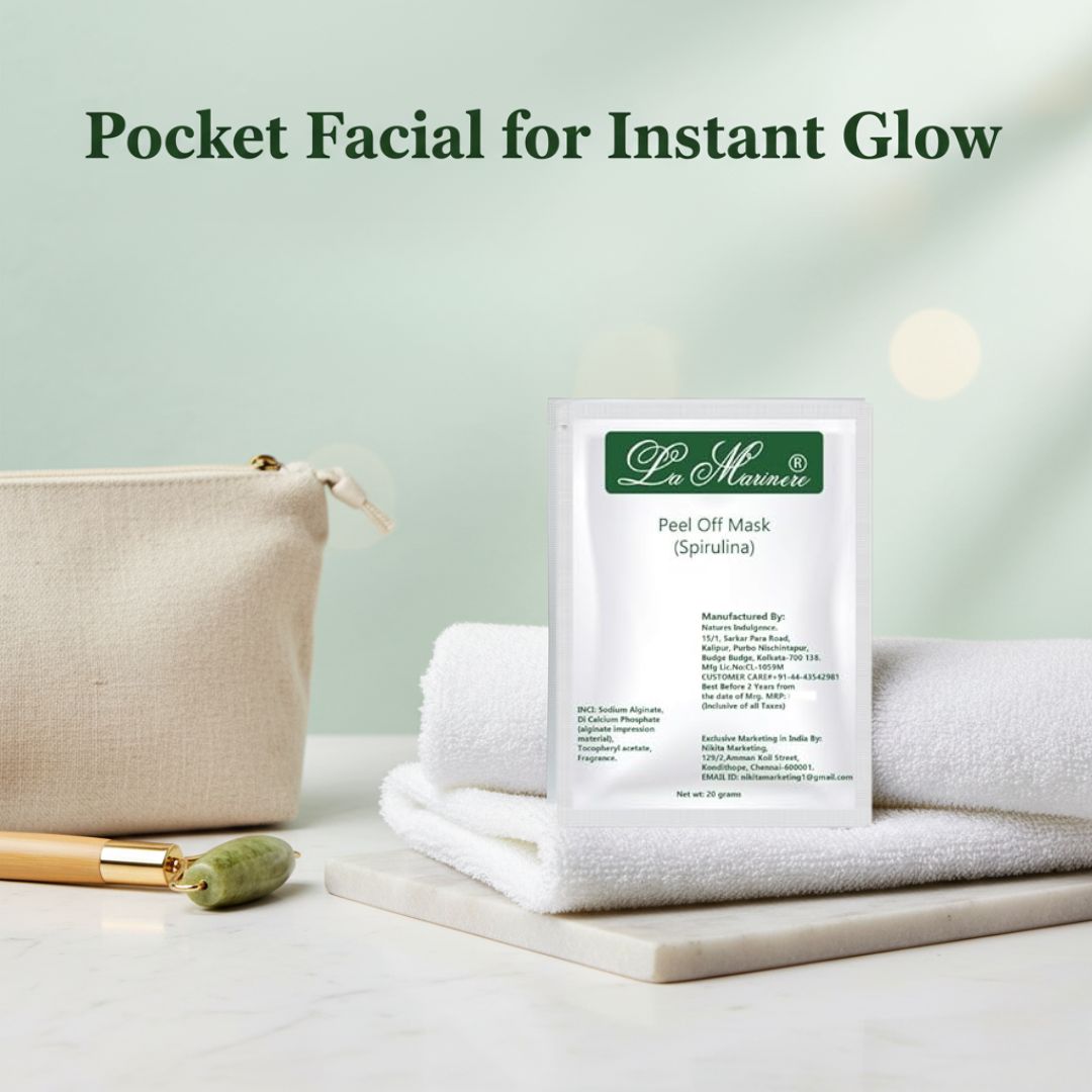 Lamarinere Spirulina Peel Off Mask Pack of 10x 20gms | Whitening, Anti-Aging & Anti-Inflammatory | With Spirulina & Menthol | Improves Collagen, Brightens Skin & Reduces Pores(Pack of 10pcs)