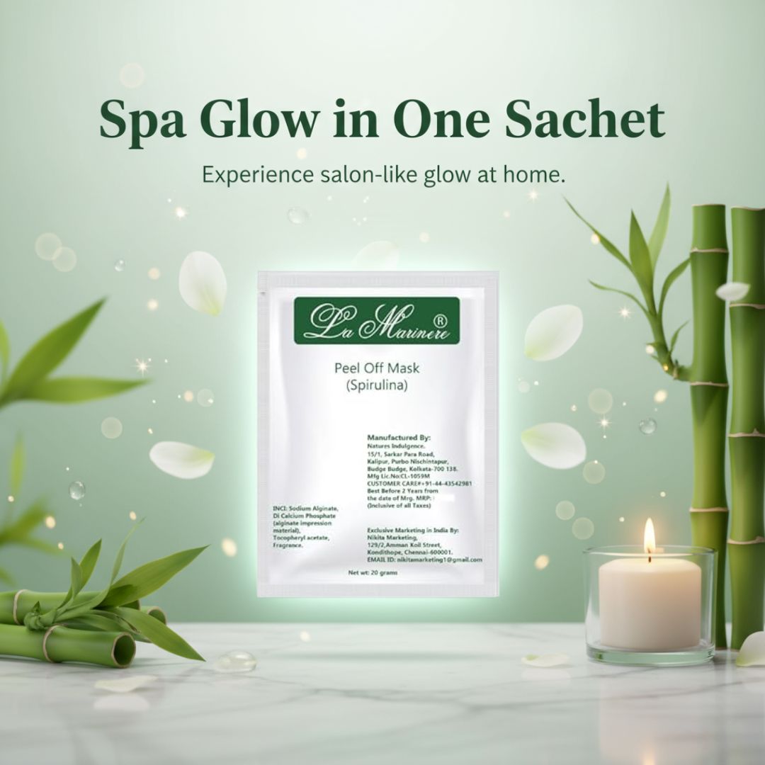 Lamarinere Spirulina Peel Off Mask Pack of 3 x 20gms | Whitening, Anti-Aging & Anti-Inflammatory | With Spirulina & Menthol | Improves Collagen, Brightens Skin & Reduces Pores (Pack Of 3pcs)